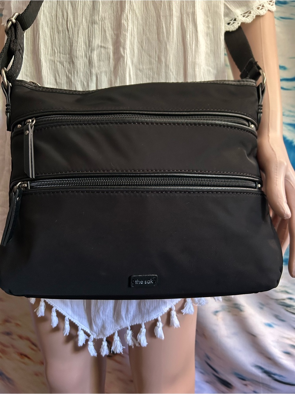 The Sak Women's Esperato Black Nylon Crossbody Purse Shoulder Bag